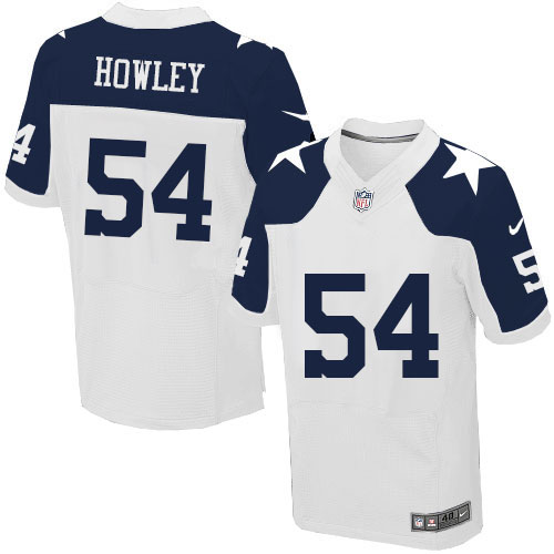 Men's Elite Chuck Howley Nike Jersey White Alternate - #54 Throwback NFL Dallas Cowboys